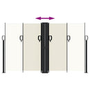 vidaXL krémszínű behúzható oldalsó napellenző 140x1200cm