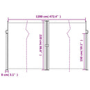 vidaXL antracitszürke behúzható oldalsó napellenző 220 x 1200 cm