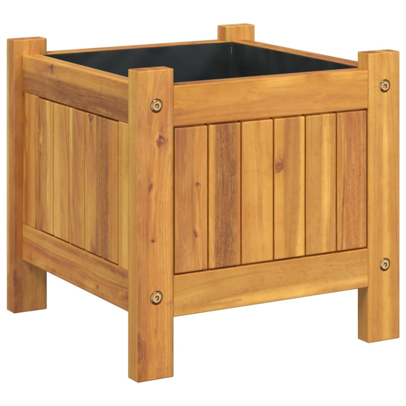 vidaXL tömör akácfa kerti virágtartó béléssel 31 x 31 x 30 cm