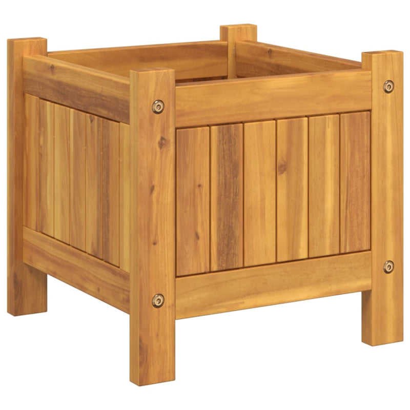 vidaXL tömör akácfa kerti virágtartó béléssel 31 x 31 x 30 cm