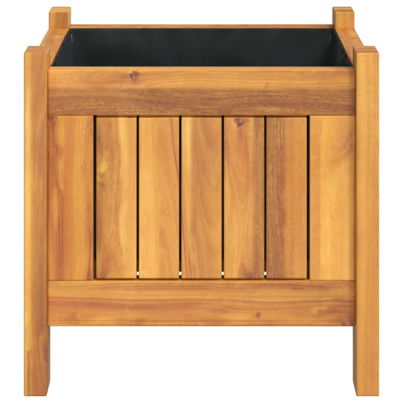 vidaXL tömör akácfa kerti virágtartó béléssel 31 x 31 x 30 cm