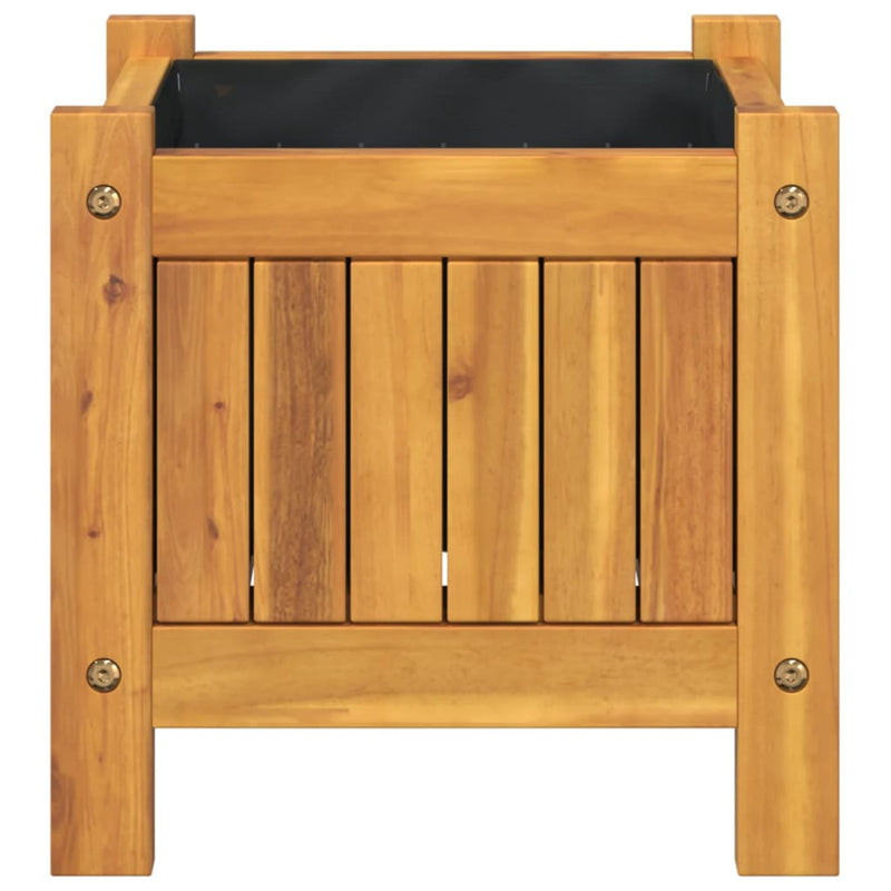 vidaXL tömör akácfa kerti virágtartó béléssel 31 x 31 x 30 cm