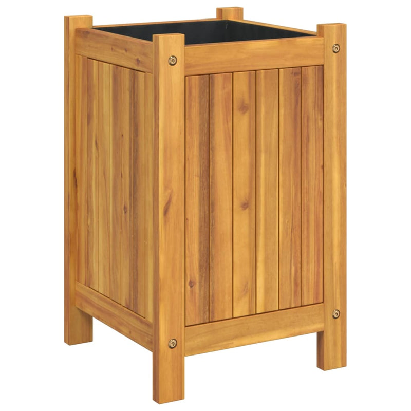 vidaXL tömör akácfa kerti virágtartó béléssel 31 x 31 x 50 cm