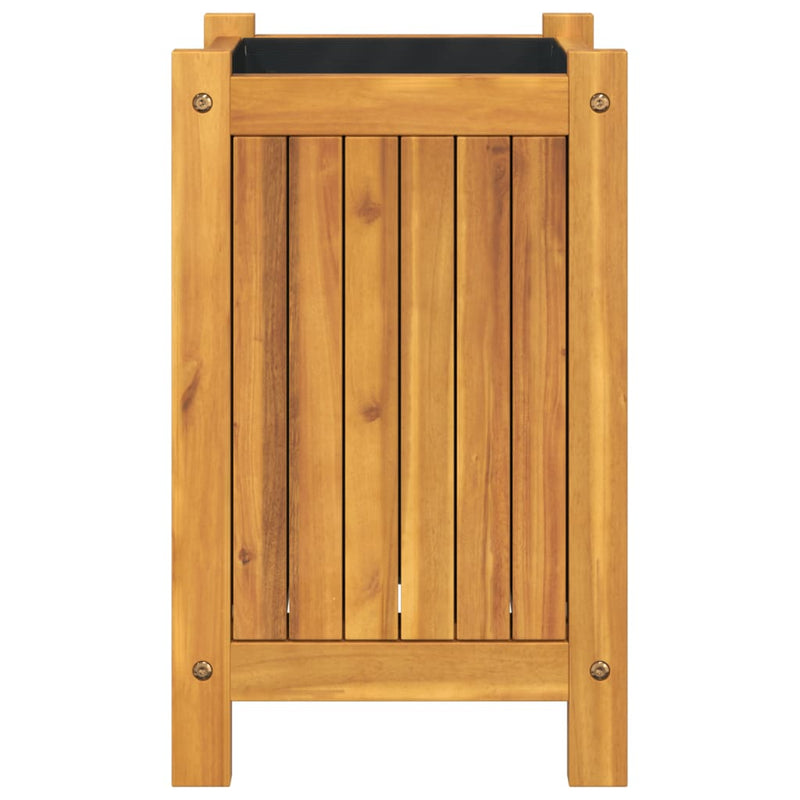 vidaXL tömör akácfa kerti virágtartó béléssel 31 x 31 x 50 cm