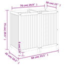 vidaXL tömör akácfa kerti virágtartó béléssel 84 x 42 x 75 cm