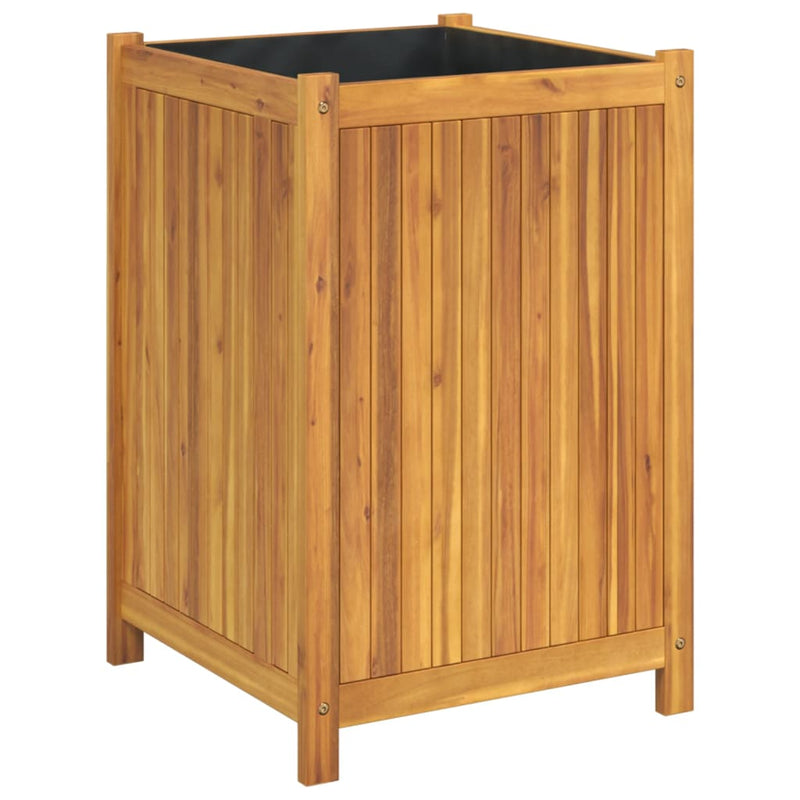 vidaXL tömör akácfa kerti virágtartó béléssel 50 x 50 x 75 cm