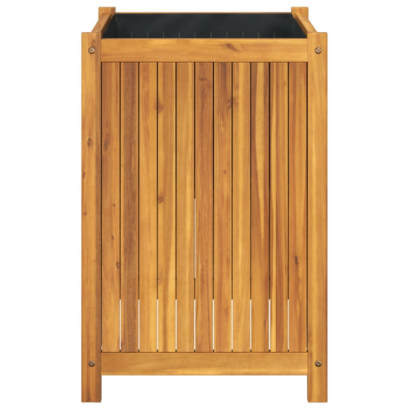 vidaXL tömör akácfa kerti virágtartó béléssel 50 x 50 x 75 cm