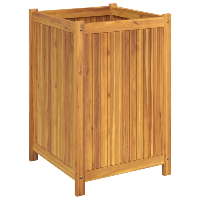 vidaXL tömör akácfa kerti virágtartó béléssel 50 x 50 x 75 cm