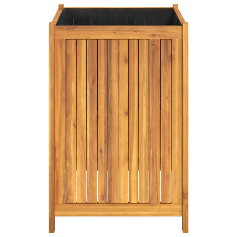 vidaXL tömör akácfa kerti virágtartó béléssel 50 x 50 x 75 cm