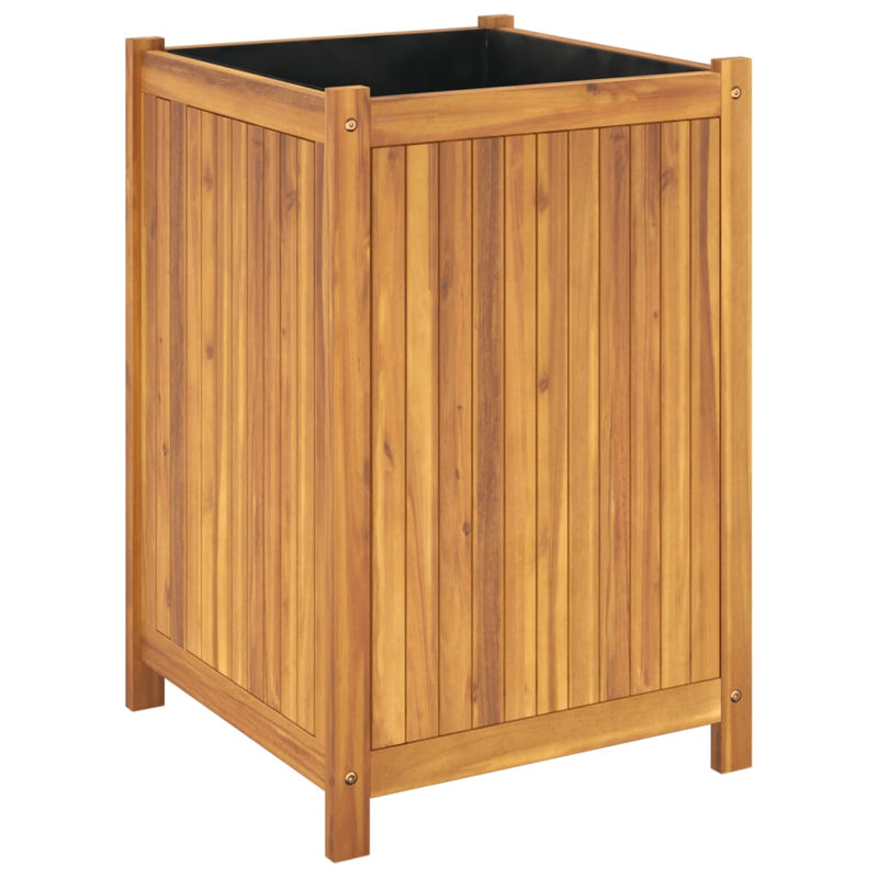vidaXL tömör akácfa kerti virágtartó béléssel 50 x 50 x 75 cm