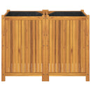 vidaXL tömör akácfa kerti virágtartó béléssel 100 x 50 x 75 cm