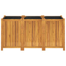 vidaXL tömör akácfa kerti virágtartó béléssel 150 x 50 x 75 cm