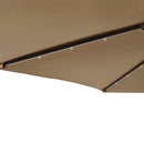 vidaXL tópszínű kerti napernyő LED-del és acél rúddal 225x225x212 cm