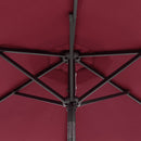 vidaXL bordóvörös kerti napernyő LED-del és acél rúddal 225x225x212 cm