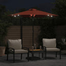 vidaXL terrakotta kerti napernyő LED-del és acél rúddal 225x225x212 cm