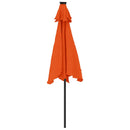 vidaXL terrakotta kerti napernyő LED-del és acél rúddal 225x225x212 cm