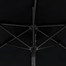 vidaXL fekete kerti napernyő LED-del és acél rúddal 225 x 225 x 212 cm