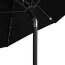 vidaXL fekete kerti napernyő LED-del és acél rúddal 225 x 225 x 212 cm