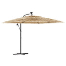 vidaXL barna kerti napernyő LED-del és acél rúddal 269 x 269 x 235 cm