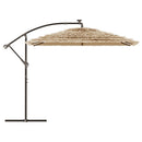 vidaXL barna kerti napernyő LED-del és acél rúddal 269 x 269 x 235 cm