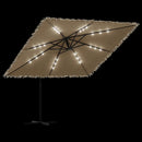 vidaXL barna kerti napernyő LED-del és acél rúddal 269 x 269 x 235 cm