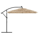 vidaXL barna kerti napernyő LED-del és acél rúddal 290 x 290 x 238 cm