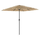 vidaXL barna kerti napernyő LED-del és acél rúddal 248 x 248 x 248 cm