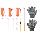 vidaXL fekete acél sátorkályha kéménnyel és összecsukható lábakkal