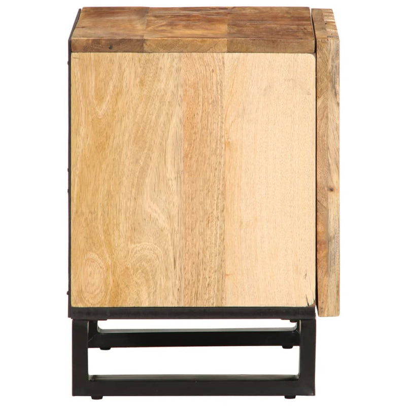 vidaXL 2 db tömör nyers mangófa éjjeliszekrény 40 x 34 x 46 cm