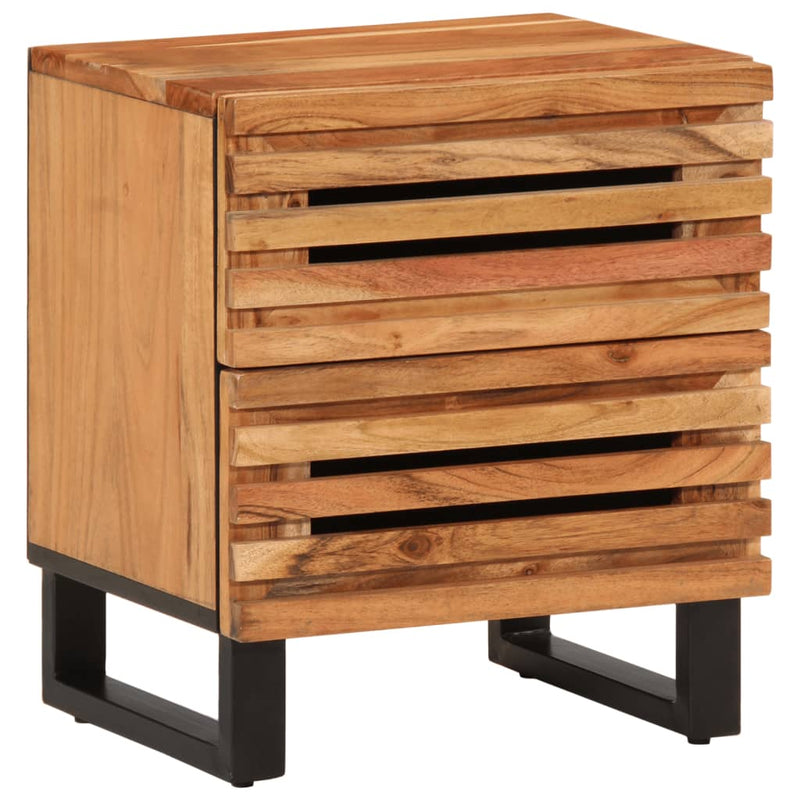 vidaXL 2 db tömör akácfa éjjeliszekrény 40 x 34 x 46 cm