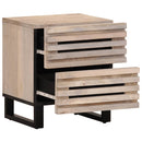 vidaXL 2 db fehérített tömör mangófa éjjeliszekrény 40 x 34 x 46 cm