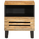 vidaXL 2 db tömör nyers mangófa éjjeliszekrény 40 x 34 x 46 cm