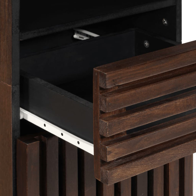 vidaXL barna tömör mangófa tálalószekrény 38 x 34 x 160 cm