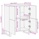 vidaXL tömör akácfa tálalószekrény 60 x 34 x 75 cm