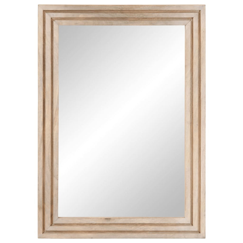 vidaXL tömör mangófa és üveg fürdőszobatükör 50 x 70 cm