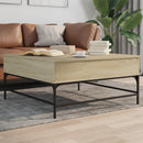 vidaXL sonoma tölgy szerelt fa és fém dohányzóasztal 95 x 95 x 45 cm