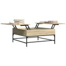 vidaXL sonoma tölgy szerelt fa és fém dohányzóasztal 95 x 95 x 45 cm