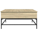 vidaXL sonoma tölgy szerelt fa és fém dohányzóasztal 95 x 95 x 45 cm