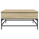 vidaXL sonoma tölgy szerelt fa és fém dohányzóasztal 95 x 95 x 45 cm