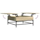 vidaXL sonoma tölgy szerelt fa és fém dohányzóasztal 95 x 95 x 45 cm