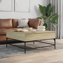 vidaXL sonoma tölgy szerelt fa és fém dohányzóasztal 95 x 95 x 45 cm