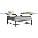 vidaXL szürke sonoma szerelt fa és fém dohányzóasztal 95 x 95 x 45 cm