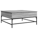 vidaXL szürke sonoma szerelt fa és fém dohányzóasztal 95 x 95 x 45 cm
