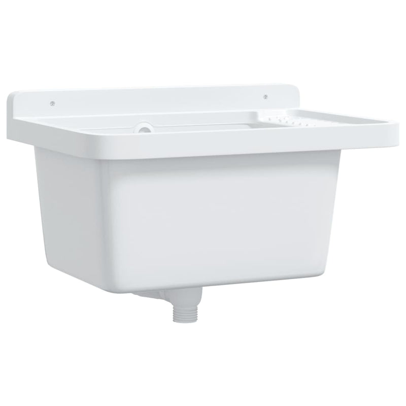 vidaXL fehér gyanta falra szerelhető mosdókagyló 50x35x24 cm