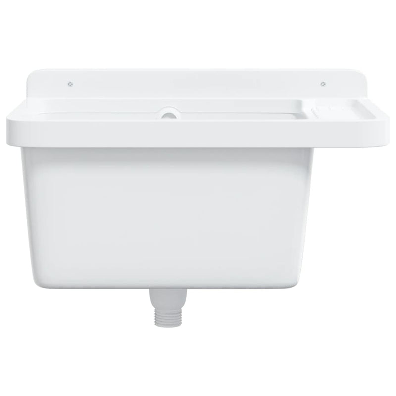 vidaXL fehér gyanta falra szerelhető mosdókagyló 50x35x24 cm