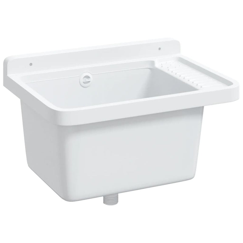 vidaXL fehér gyanta falra szerelhető mosdókagyló 50x35x24 cm