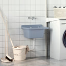 vidaXL szürke gyanta falra szerelhető mosdókagyló 50x35x24 cm