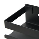 vidaXL csiszolt 304 rozsdamentes acél matt fekete zuhanypolc 30x10x6cm