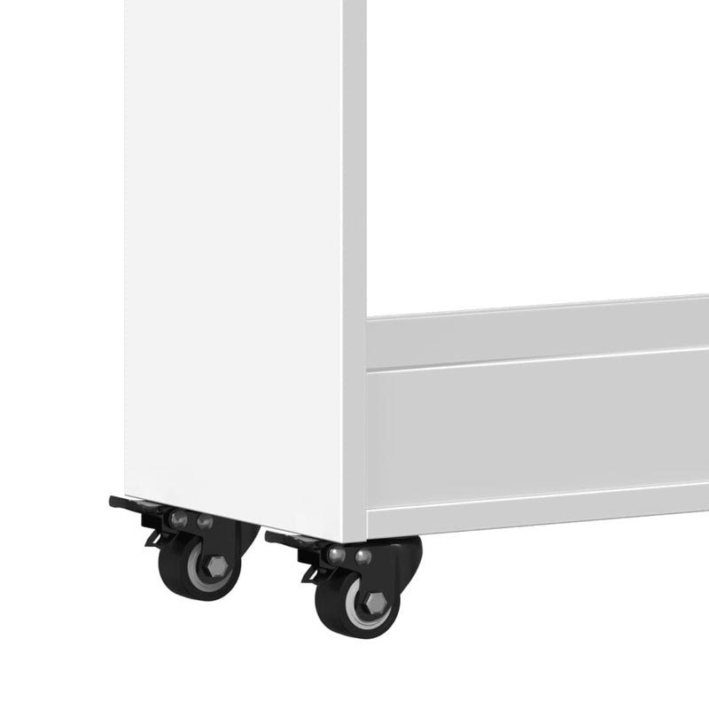 vidaXL fehér szerelt fa szekrény kerekekkel 60 x 22 x 79 cm