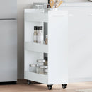 vidaXL fehér szerelt fa szekrény kerekekkel 60 x 22 x 79 cm